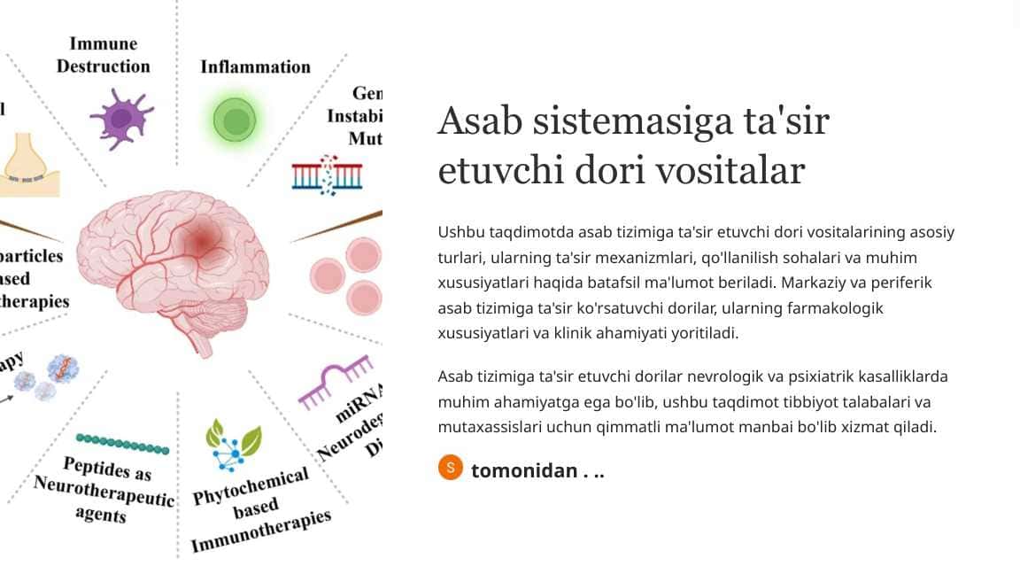 Asab sistemasiga ta'sir etuvchi dori vositalar