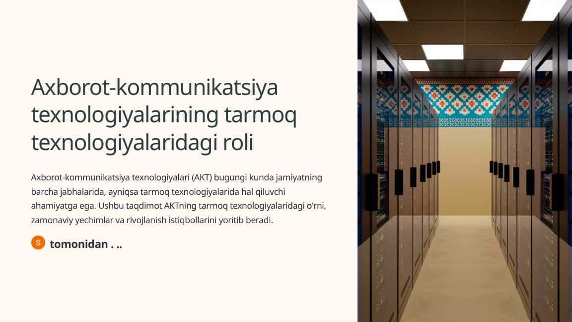 Axborot-kommunikatsiya texnologiyalarining tarmoq texnologiyalaridagi roli