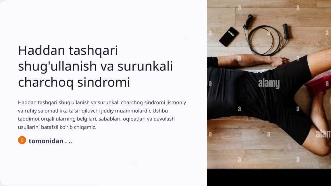 Haddan tashqari shug'ullanish va surunkali charchoq sindromi