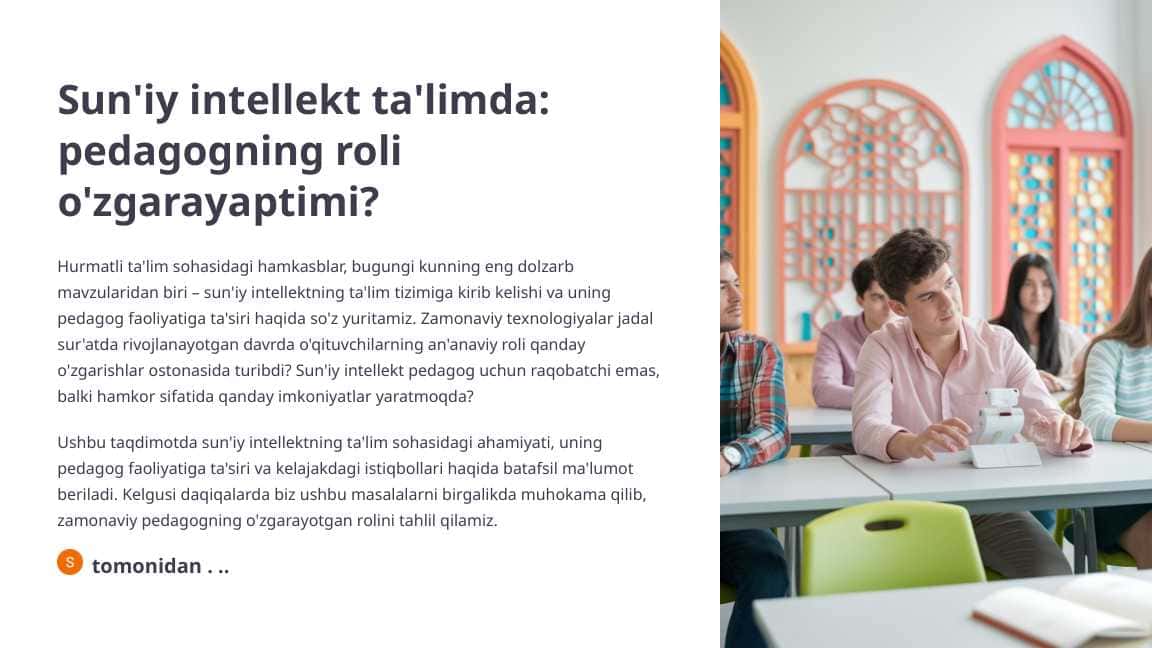 Sun'iy intellekt: ta'limda pedagogning roli o'zgarayaptimi