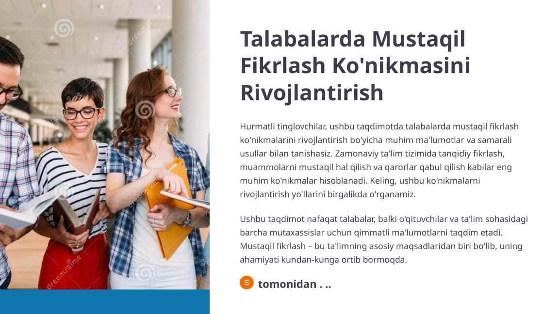 Talabalarda Mustaqil Fikrlash Ko'nikmasini Rivojlantirish