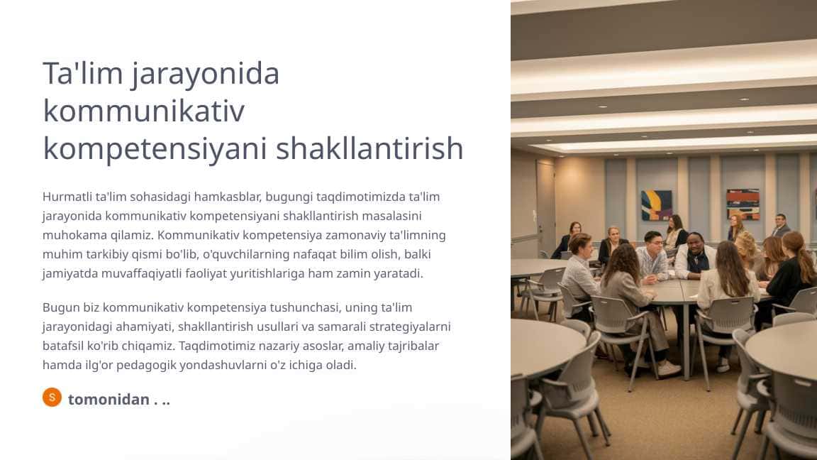 Ta'lim jarayonida kommunikativ kompetensiyani shakllantirish