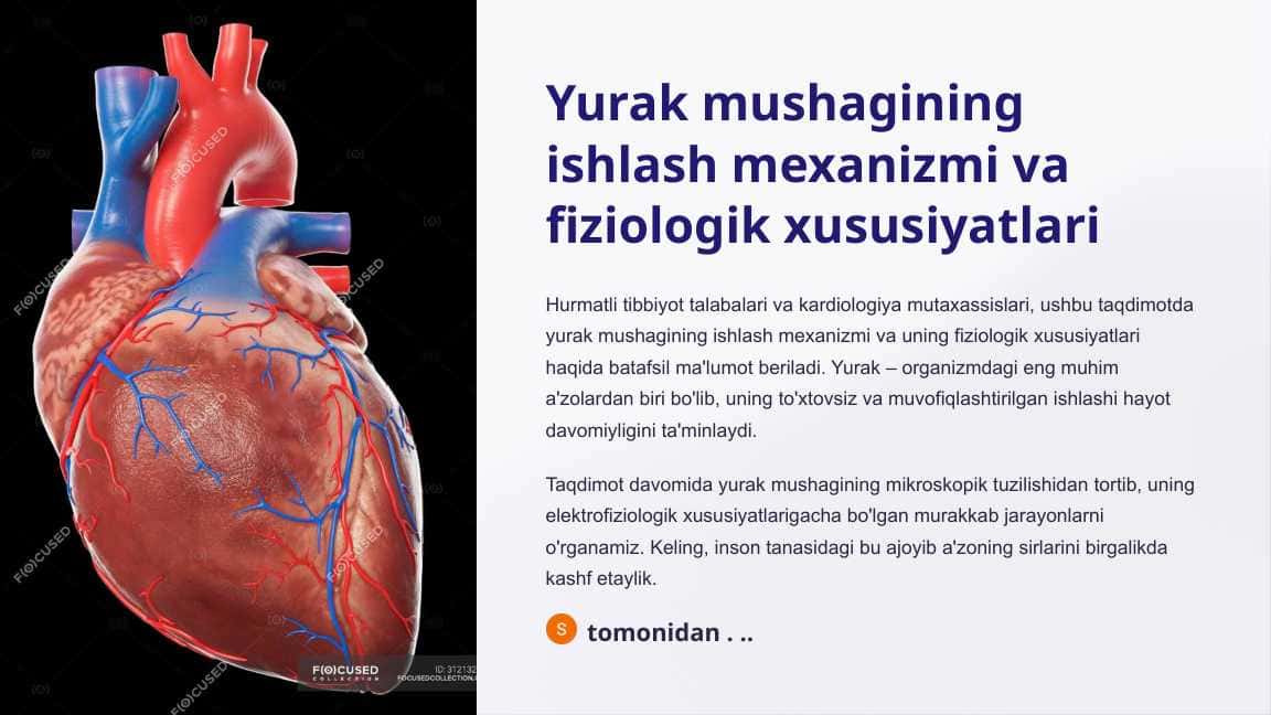 Yurak mushagining ishlash mexanizmi va fiziologik xususiyatlari