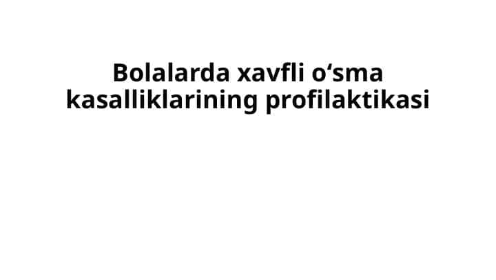 O`sma klinikasi,davolash choralari