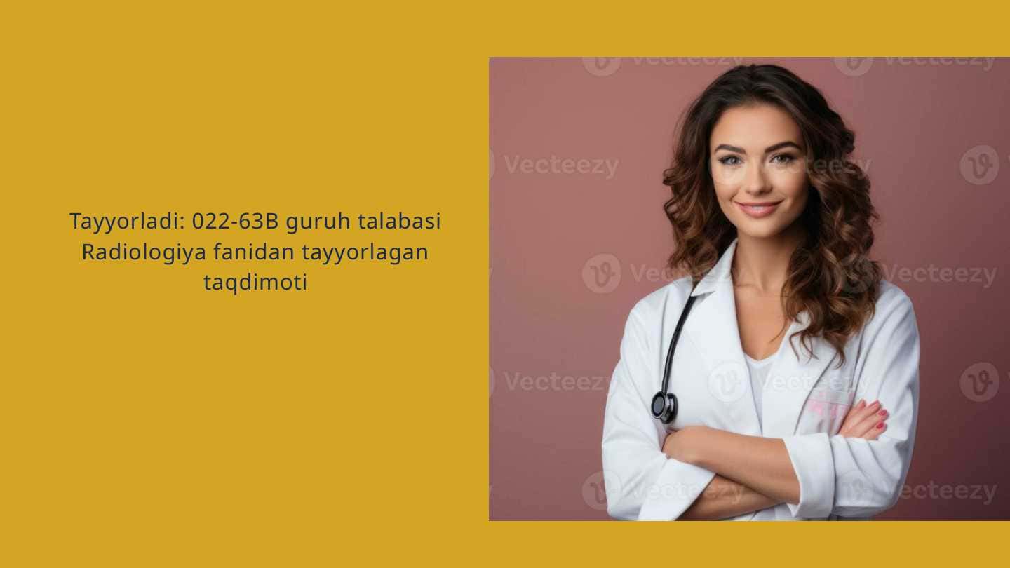 Nafas a’zolarini kasb kasalliklari klassifikatsiyasi, nur tashxisi usullari