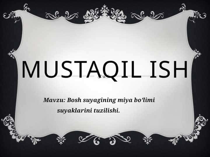 Bosh suyagining miya bo’limi suyaklarini tuzilishi.