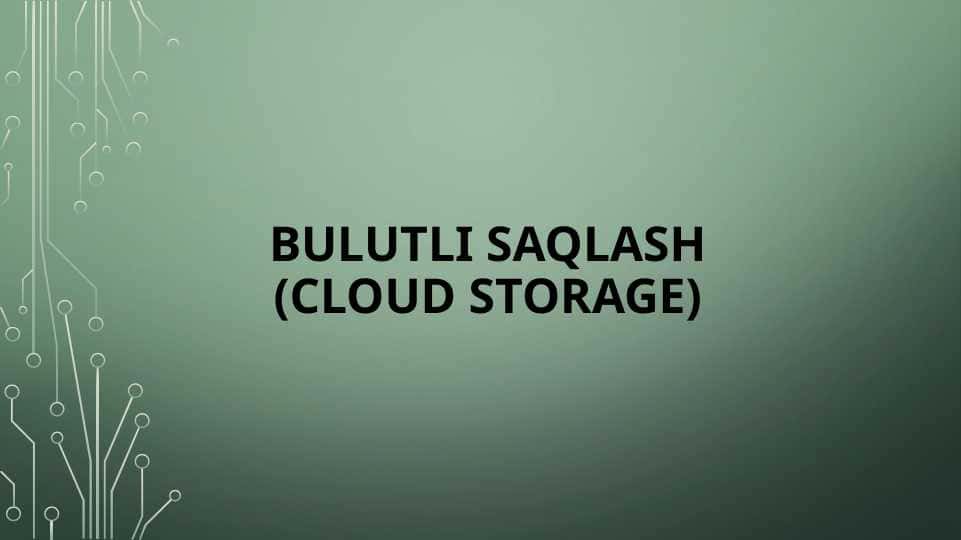 Bulutli Saqlash