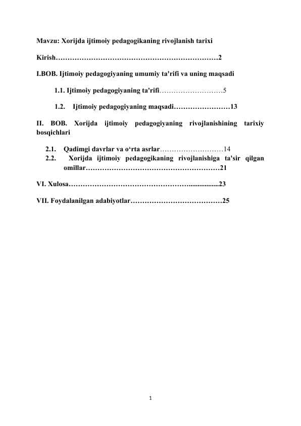 xorijda ijtimoiy pedagogika