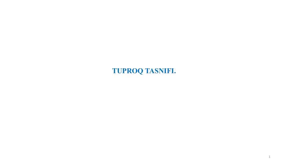 TUPROQ TASNIFI.
