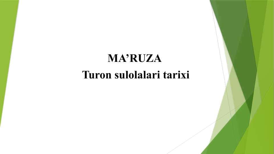 Turon sulolalari tarixi