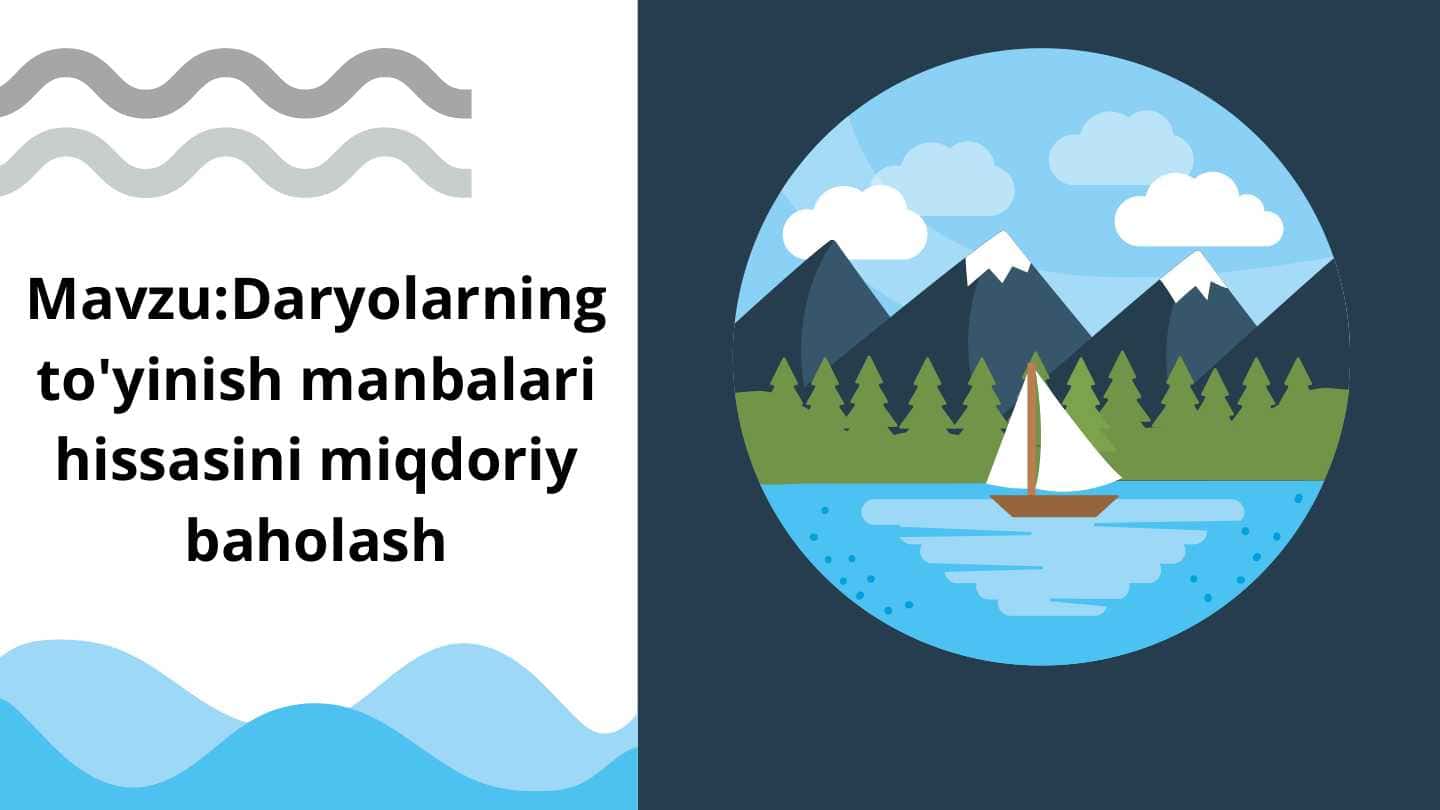Mavzu:Daryolarning to'yinish manbalari hissasini miqdoriy baholash