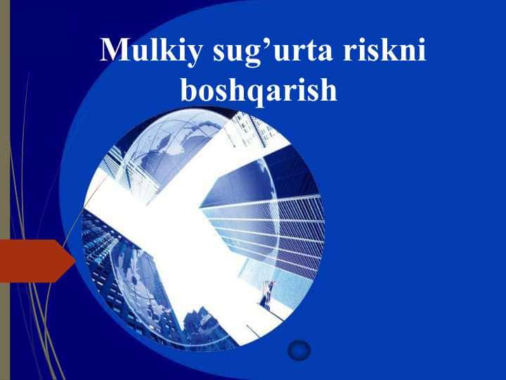 Mulkiy sug’urta riskni boshqarish