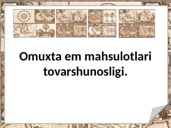 Omuxta em mahsulotlari tovarshunosligi