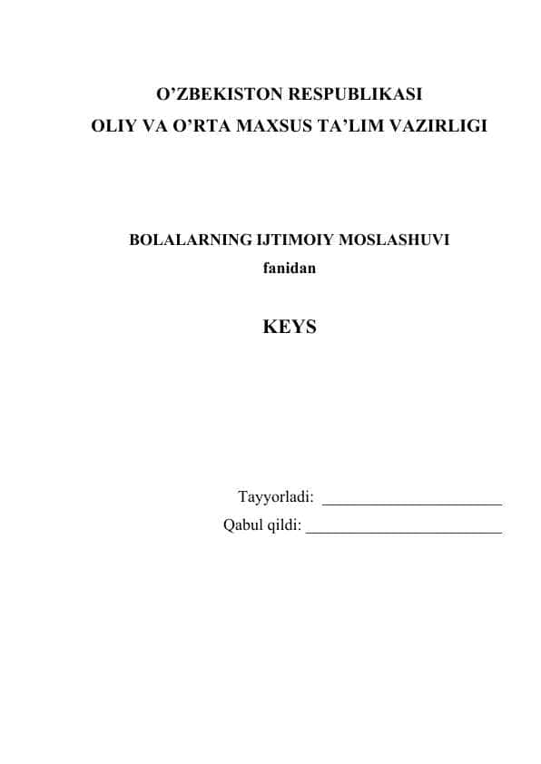 IJTIMOIY PEDAGOGIKANING SOHALARI VA VAZIFALARI KEYS-STADI