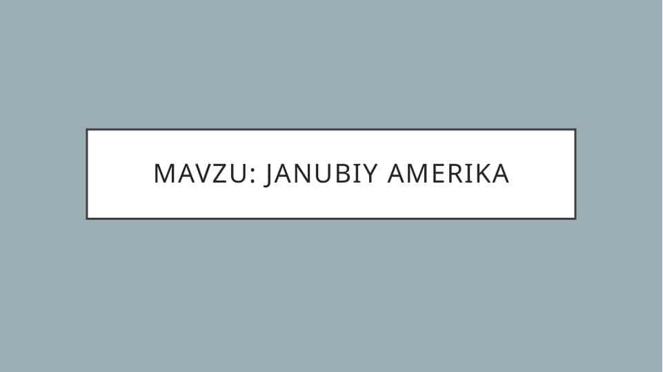 Janubiy Amerika