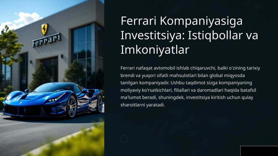 Ferrari Kompaniyasiga Investitsiya Istiqbollar va Imkoniyatlar
