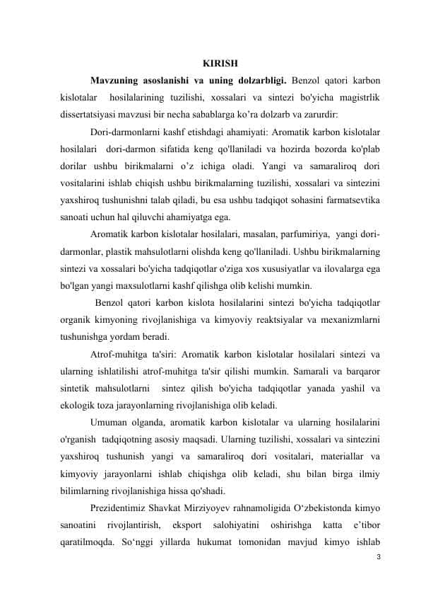 BENZOL QATORI KARBON KISLOTALAR HAQIDA ASOSIY MA’LUMOT