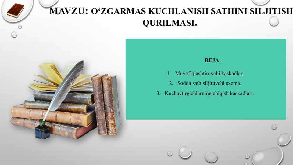 О‘zgarmas kuchlanish sathini siljitish qurilmasi.