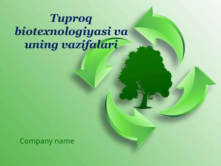 Tuproq biotexnologiyasi va uning vazifalari