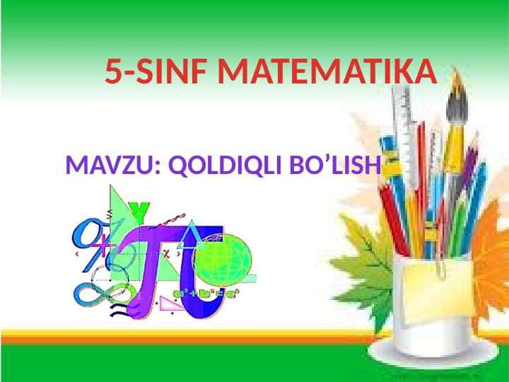QOLDIQLI BO’LISH