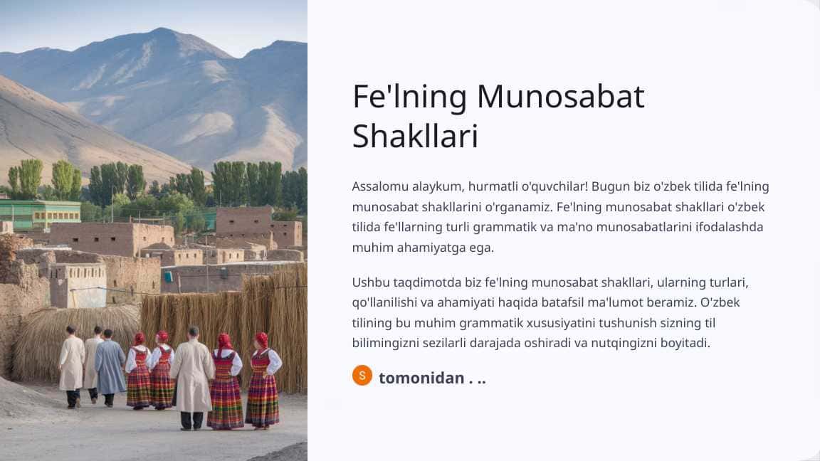 Fe'lning Munosabat Shakllari