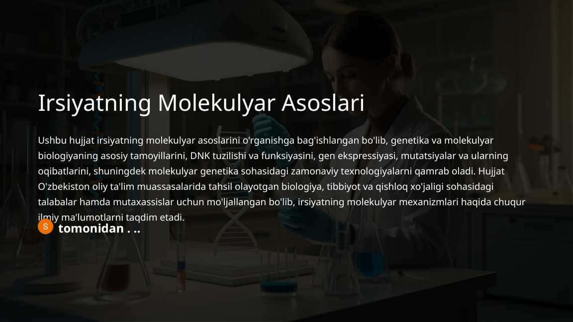 Irsiyatning Molekulyar Asoslari