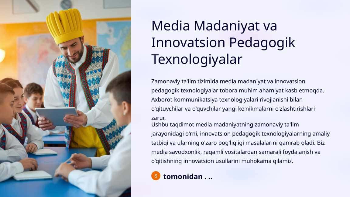 Media Madaniyat va Innovatsion Pedagogik Texnologiyalar
