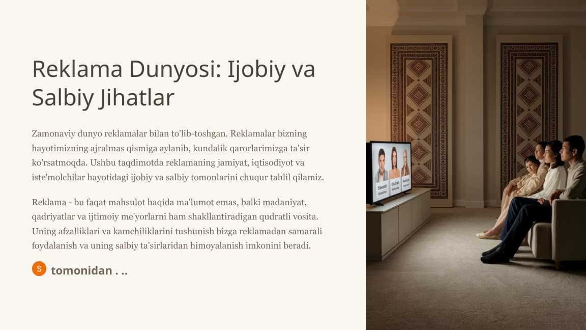 Reklama Dunyosi Ijobiy va Salbiy Jihatlar