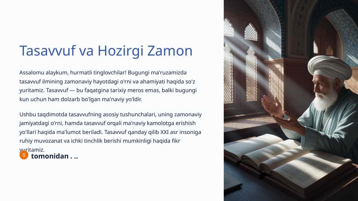 Tasavvuf va Hozirgi Zamon