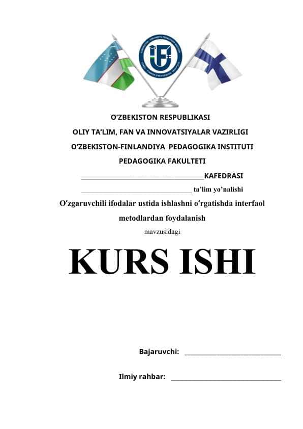 Oʻzgaruvchili ifodalar ustida ishlashni oʻrgatishda interfaol metodlardan foydalanish