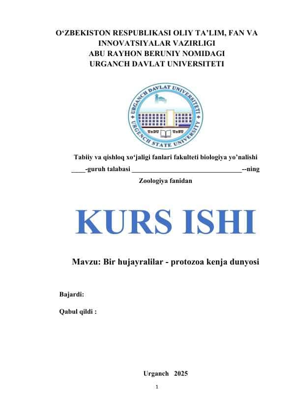 Bir hujayralilar - protozoa kenja dunyosi