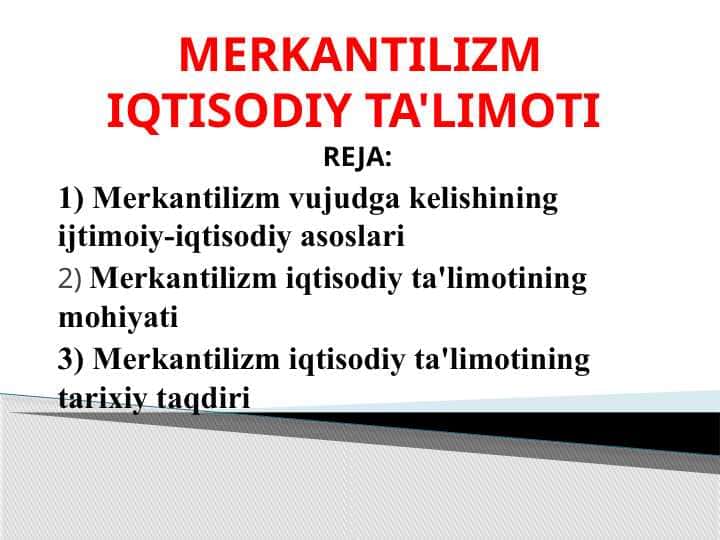 Iqtisodiy ta'limotlar tarixi