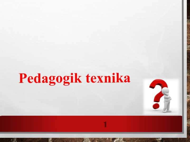 Pedagogik texnika
