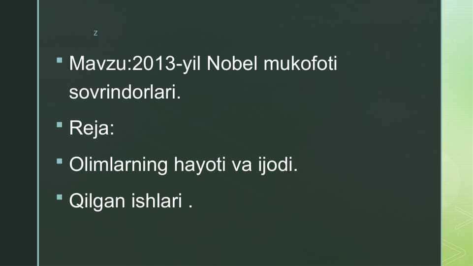 2013-yil Nobel mukofoti sovrindorlari