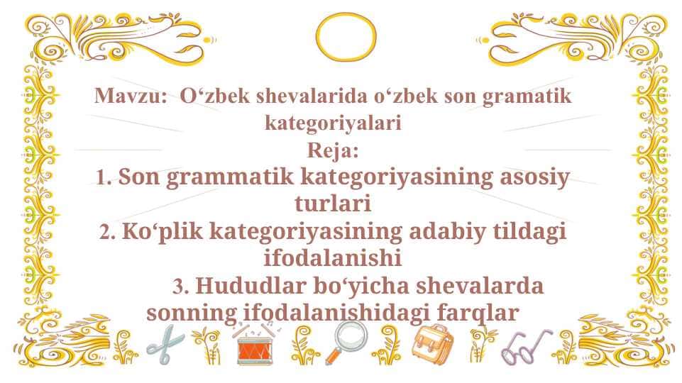 O‘zbek shevalarida o‘zbek son gramatik kategoriyalari