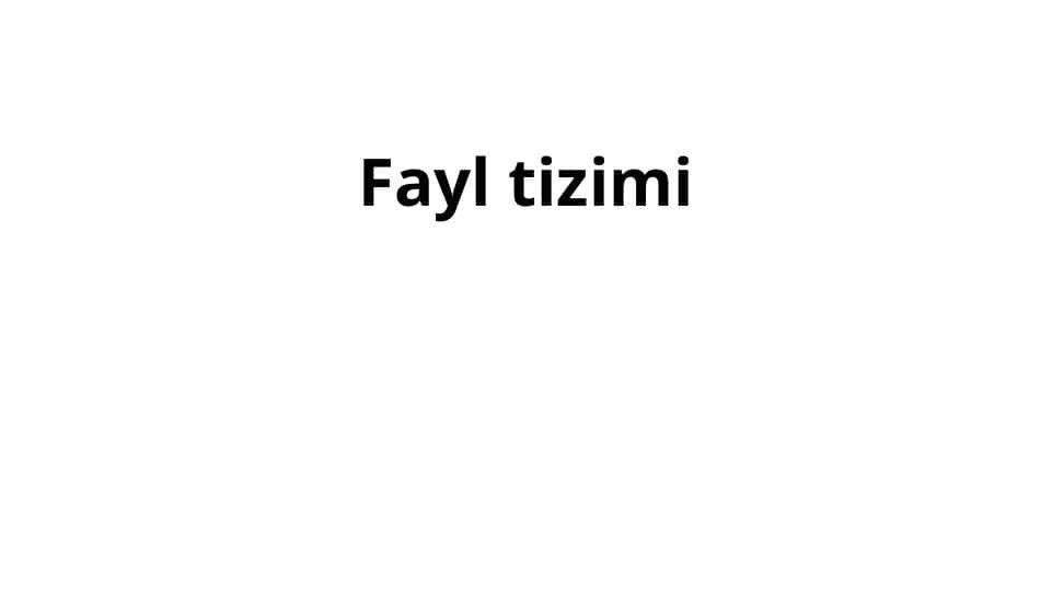 fayl tizimlari