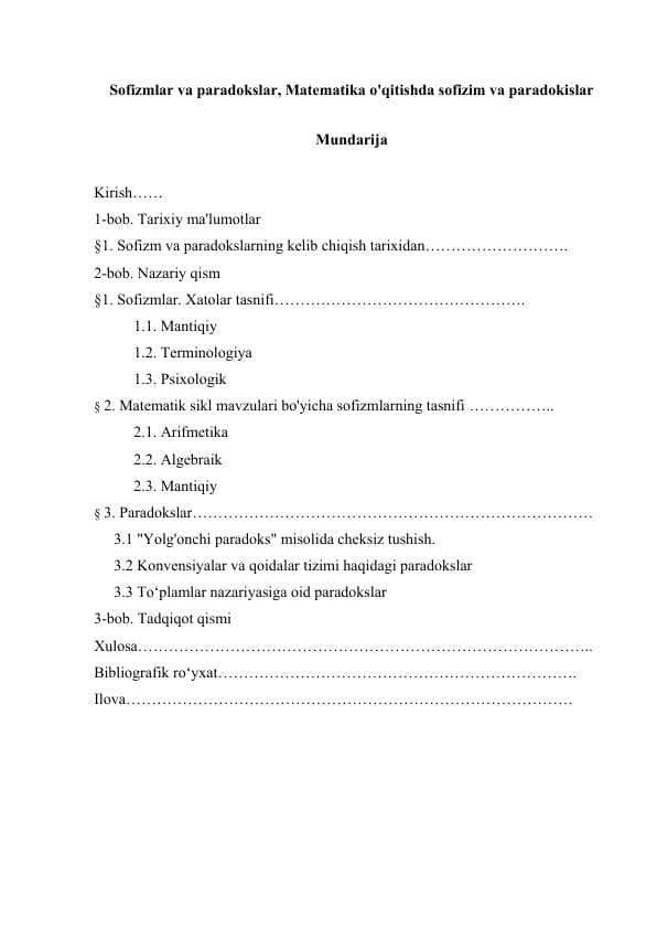 Sofizmlar va paradokslar, Matematika o'qitishda sofizim va paradokislar