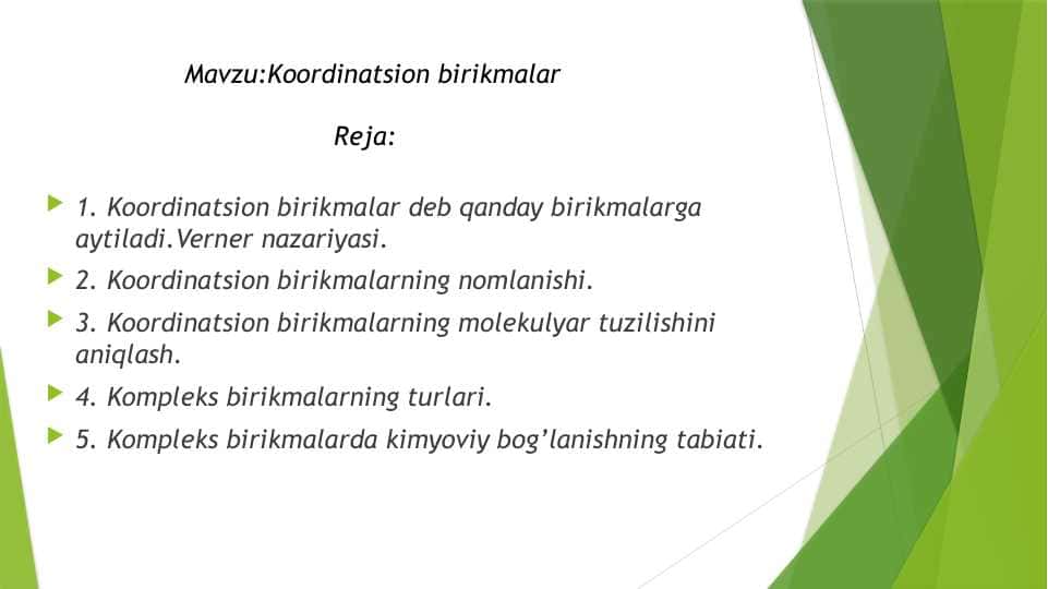 Koordinatsion birikmalar