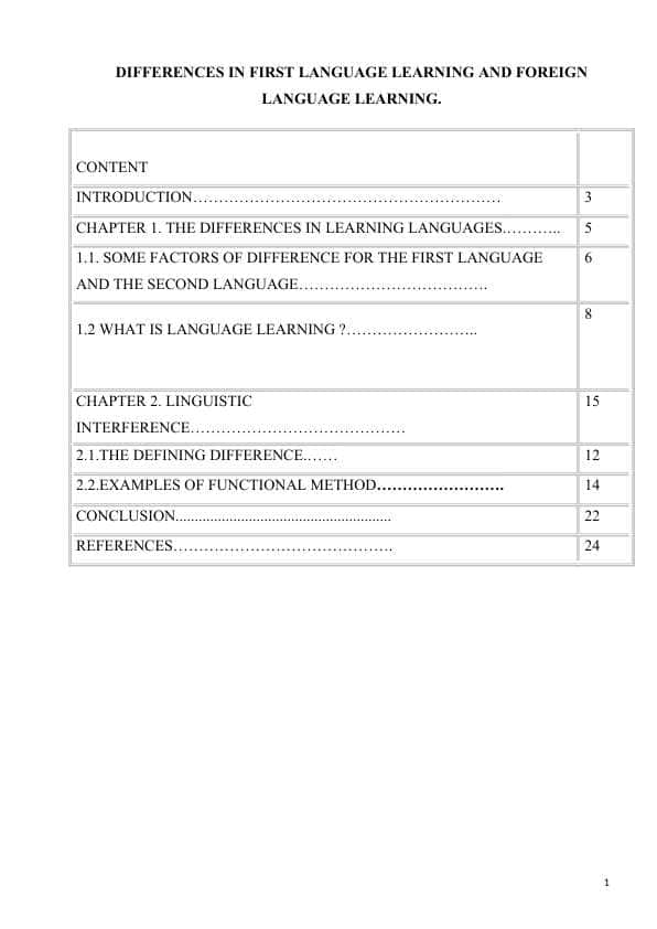 DIFFERENCES IN FIRST LANGUAGE LEARNING AND FOREIGN LANGUAGE LEARNING.