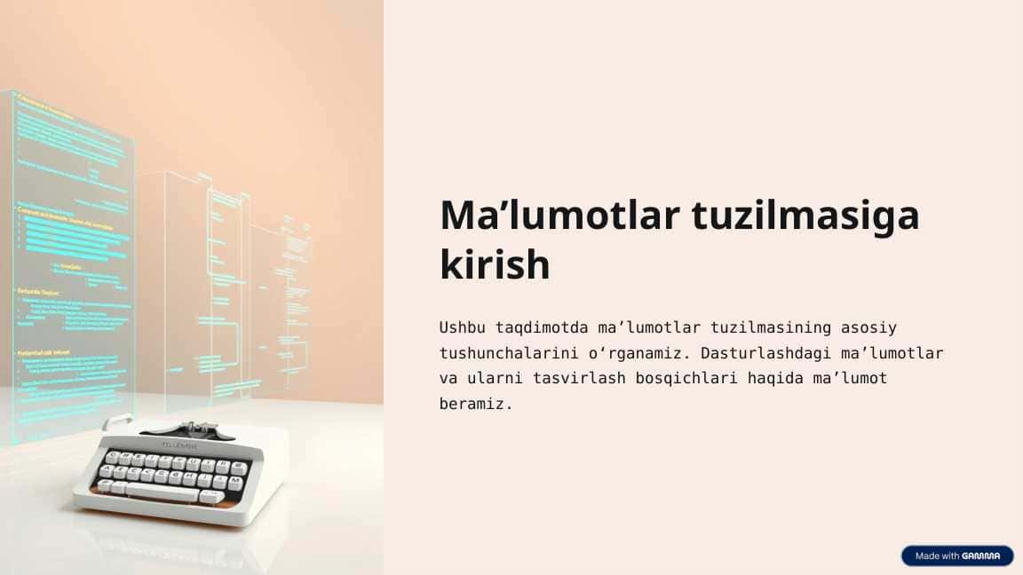 Maʼlumotlar tuzilmasiga kirish