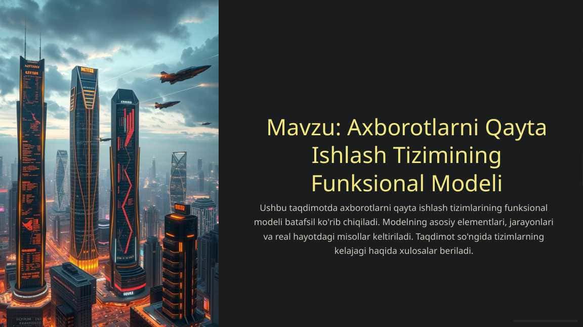Axborotlarni Qayta Ishlash Tizimining Funksional Modeli