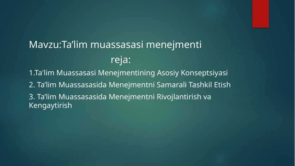 Ta’lim muassasasi menejmenti