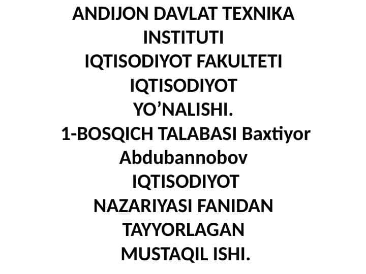 Andijon texnika instituti power point