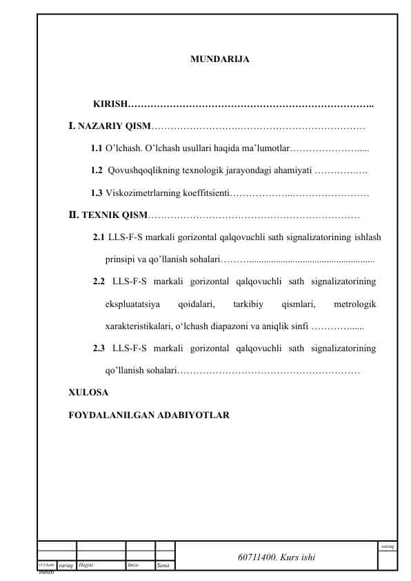 LLS-F-S markali gorizontal qalqovuchli sath signalizatori