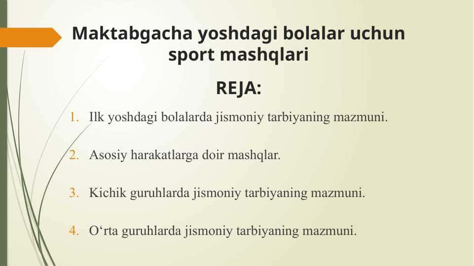 Maktabgacha yoshdagi bolalar uchun sport mashqlari