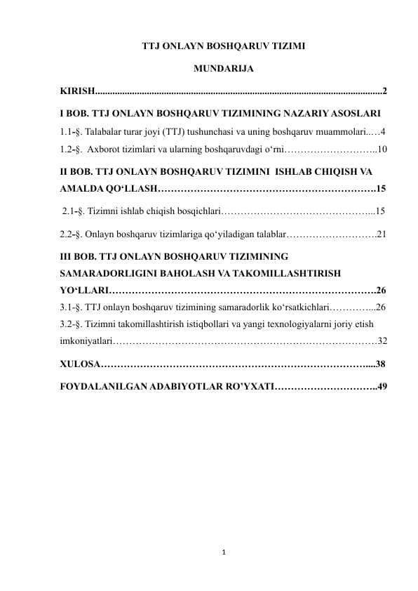 TTJ ONLAYN BOSHQARUV TIZIMI