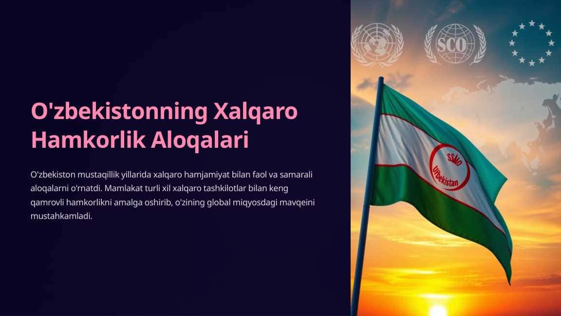 O'zbekistonning Xalqaro Hamkorlik Aloqalari