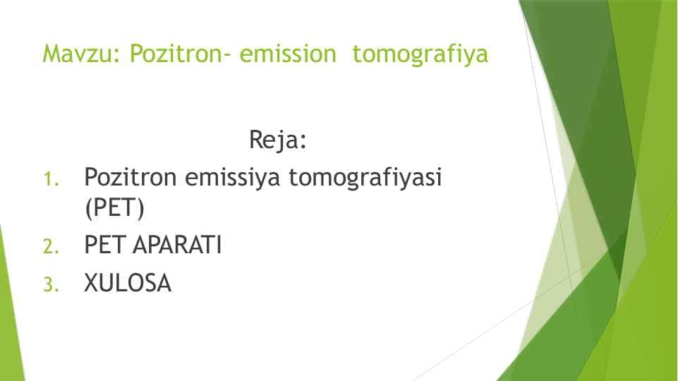 Pozitron- emission tomografiya