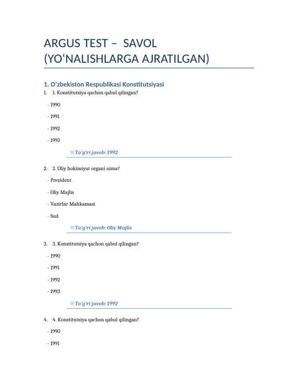Argus testlari