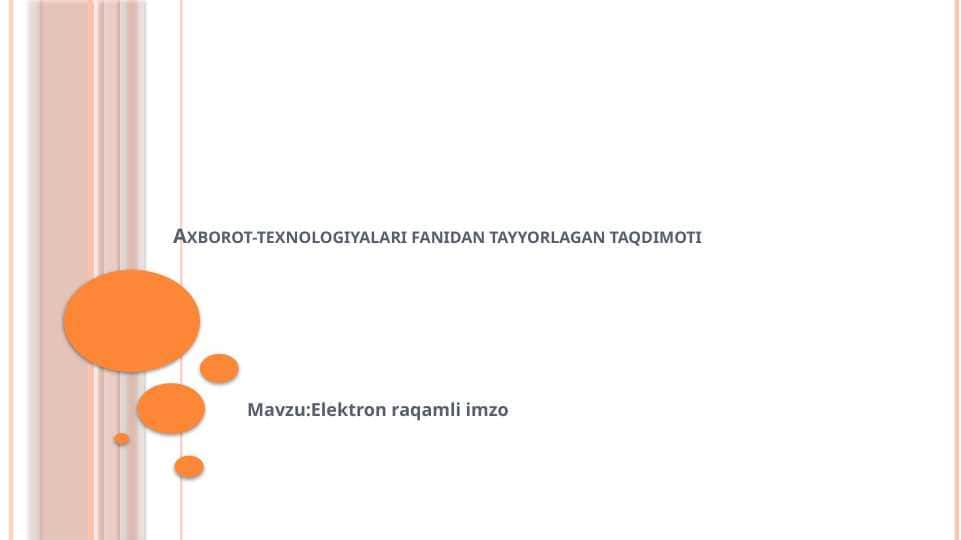 Elektron raqamli imzo